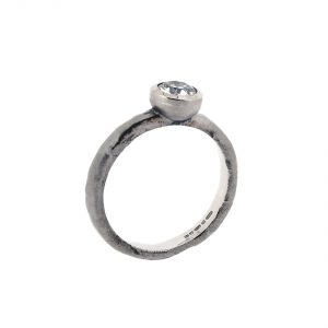 18ct White Gold and 0.50ct White Diamond Molten Engagement Ring