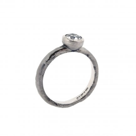 18ct White Gold and 0.50ct White Diamond Molten Engagement Ring