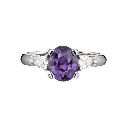 18ct White Gold Coco Purple Sapphire and Diamond Ring