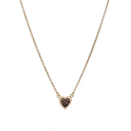 18ct rose gold and chocolate brown heart-shaped diamond pendant