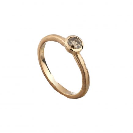 18ct rose gold and 30pt cinnamon diamond Molten engagement ring