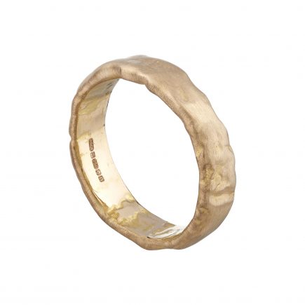18ct rose gold heavy molten wedding ring