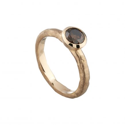 18ct rose gold and chocolate diamond Molten engagement ring