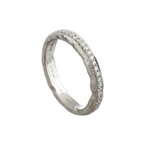 18ct white gold and diamond Molten full eternity ring