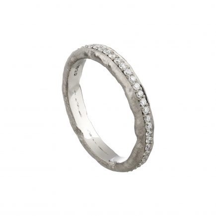 18ct white gold and diamond Molten full eternity ring
