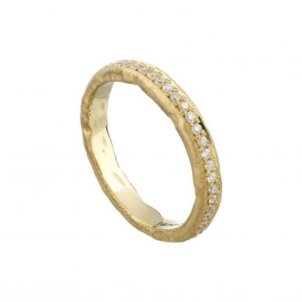 18ct yellow gold and diamond Molten full eternity ring