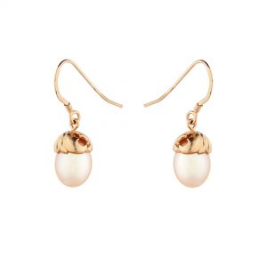 Silver and rose gold plated Woodland pearl earrings