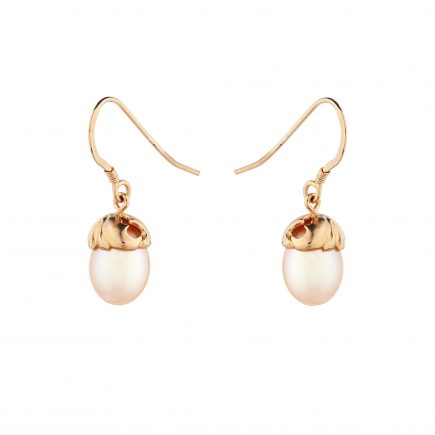 Silver and rose gold plated Woodland pearl earrings