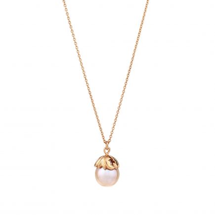 Silver and rose gold plated Woodland pearl pendant