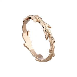 9ct rose gold woodland wedding ring