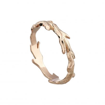 9ct rose gold woodland wedding ring
