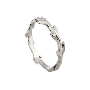 18ct white gold woodland wedding ring