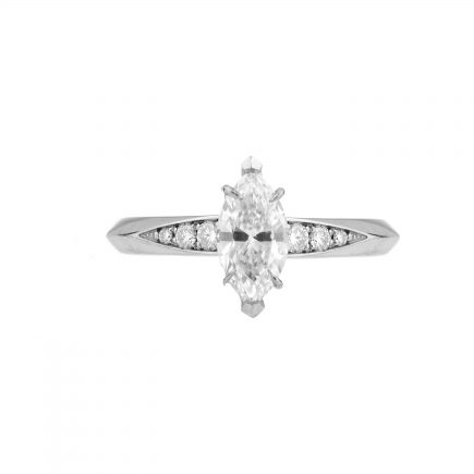18ct white gold and marquise diamond Coco engagement ring