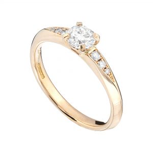 18ct rose gold and white diamond Coco engagement ring