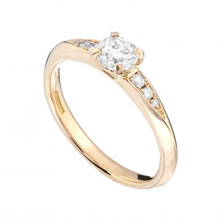 18ct rose gold and white diamond Coco engagement ring