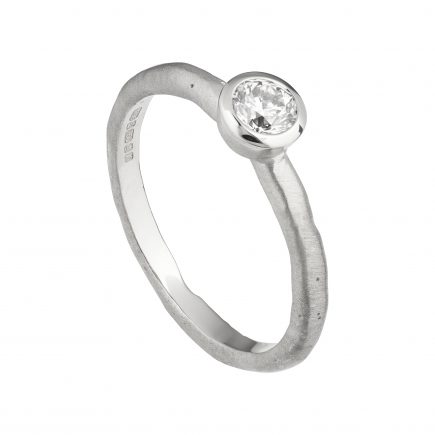 18ct white gold and 30pt white diamond Molten engagement ring