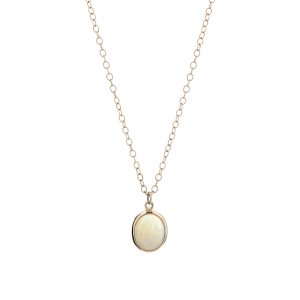 18ct yellow gold and white opal pendant