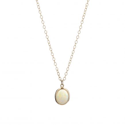 18ct yellow gold and white opal pendant