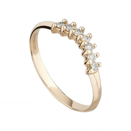 18ct rose gold and champagne diamond fitted Coco wedding ring