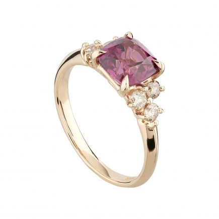 18ct rose gold, garnet and champagne diamond Coco cocktail ring