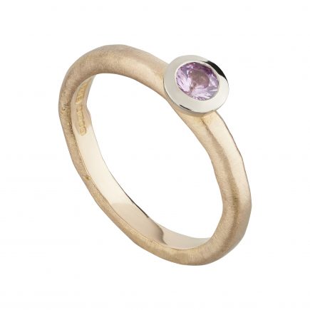 18ct rose gold and pink sapphire fine Molten engagement ring