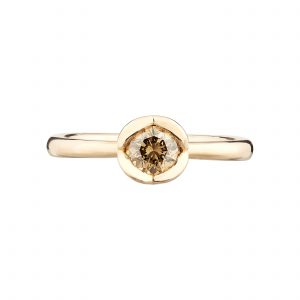 18ct Rose Gold and 0.45ct Champagne Diamond Coeur Engagement Ring
