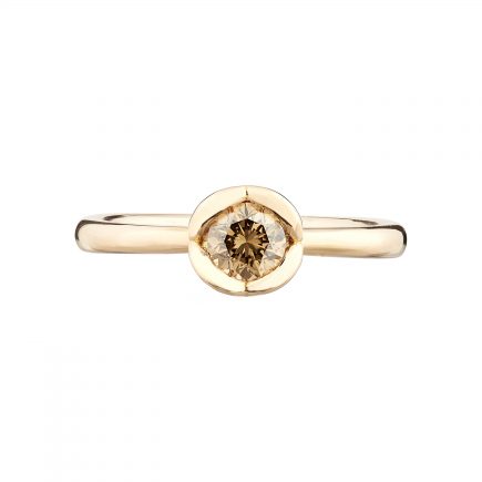 18ct Rose Gold and 0.45ct Champagne Diamond Coeur Engagement Ring