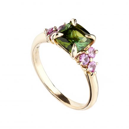 18ct Rose Gold Coco Tourmaline and Pink Sapphire Cocktail Ring