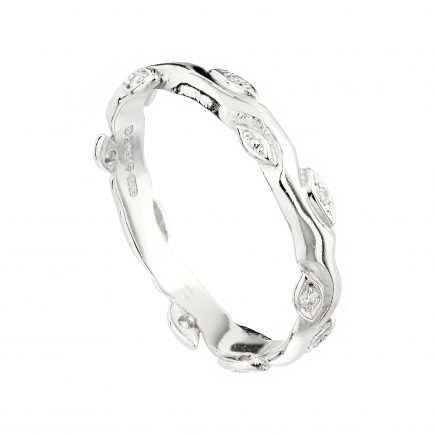 Platinum and diamond Rose and Thorn wedding ring