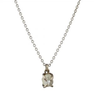 18ct white gold and 0.86ct white rough diamond pendant