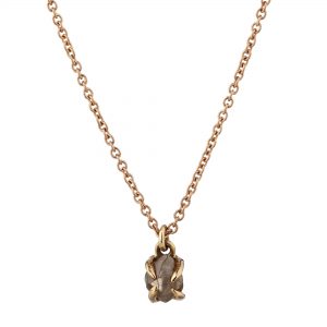 18ct rose gold and brown rough diamond pendant