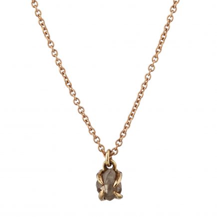 18ct rose gold and brown rough diamond pendant