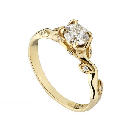 18ct white gold and Diamond Rose and Thorn engagement ring