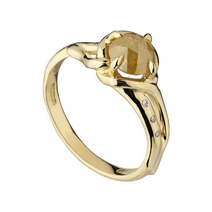 18ct yellow gold and 1ct yellow rose-cut diamond Woodland ring