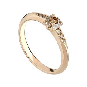18ct Rose Gold and Champagne Diamond Coco Engagement Ring