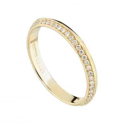 18ct yellow gold and white diamond full (one-edge) Coco eternity ring
