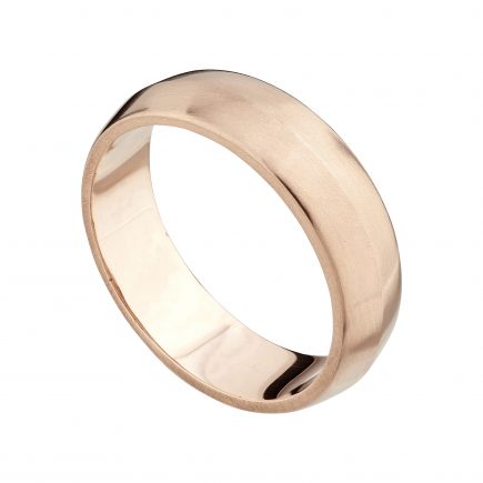 9ct rose gold wide Coco wedding ring