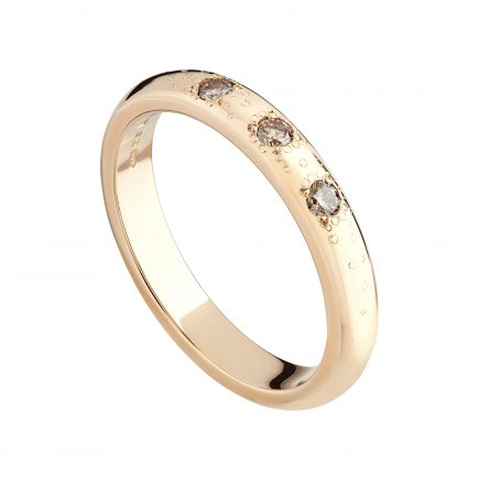 18ct rose gold and champagne diamond Stardust wedding ring