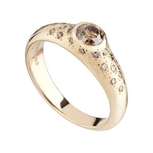 18ct rose gold and champagne diamond Stardust ring