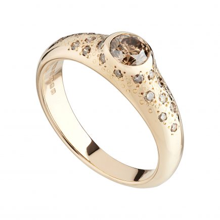 18ct rose gold and champagne diamond Stardust ring