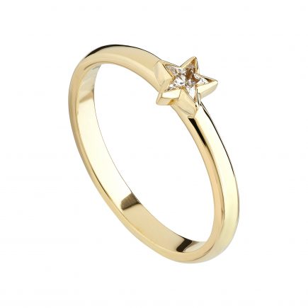 18ct yellow gold fine Star Diamond ring