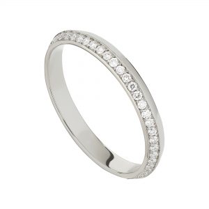 18ct White Gold Coco Fine Wedding Band Full Set With White Diamonds