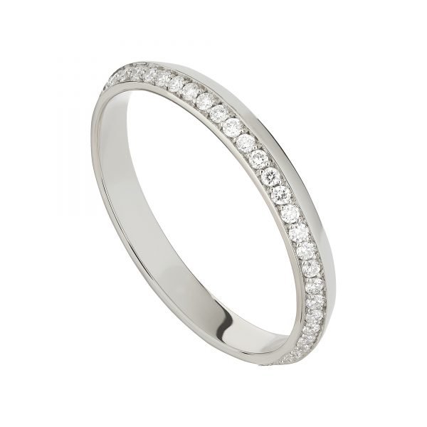 18ct White Gold Coco Fine Wedding Band Full Set With White Diamonds