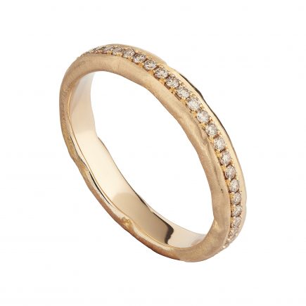 18ct rose gold and champagne diamond molten eternity ring