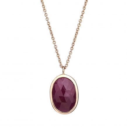 9ct rose gold and rose-cut Ruby pendant