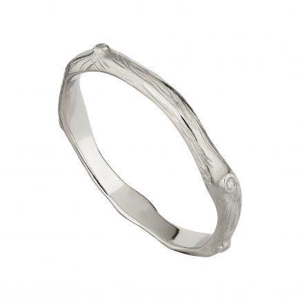 18CT WHITE GOLD WIDE WOODLAND WEDDING RING