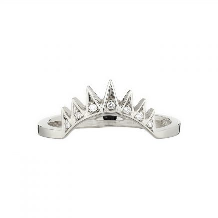 18ct white gold and diamond Crown ring