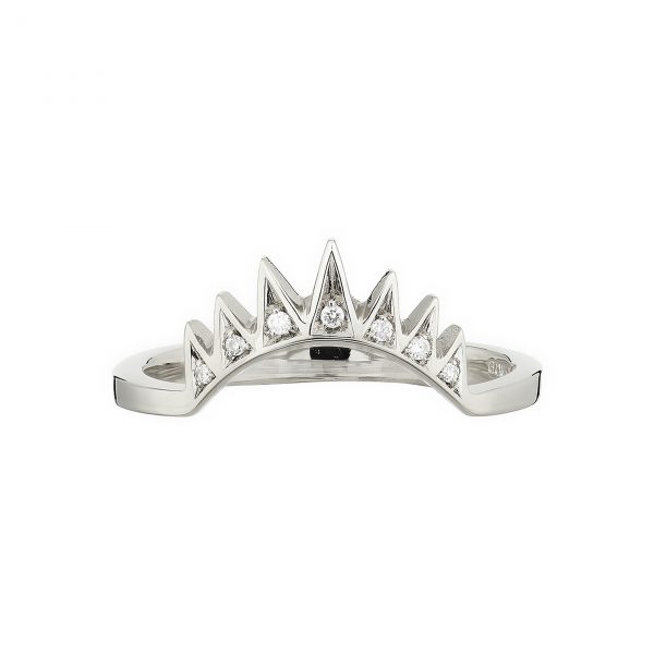 18ct white gold and diamond Crown ring