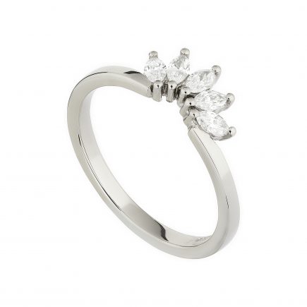 18ct white gold and white marquise diamond tiara ring