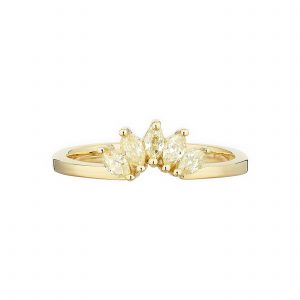 18ct yellow gold and marquise yellow diamond Fan ring